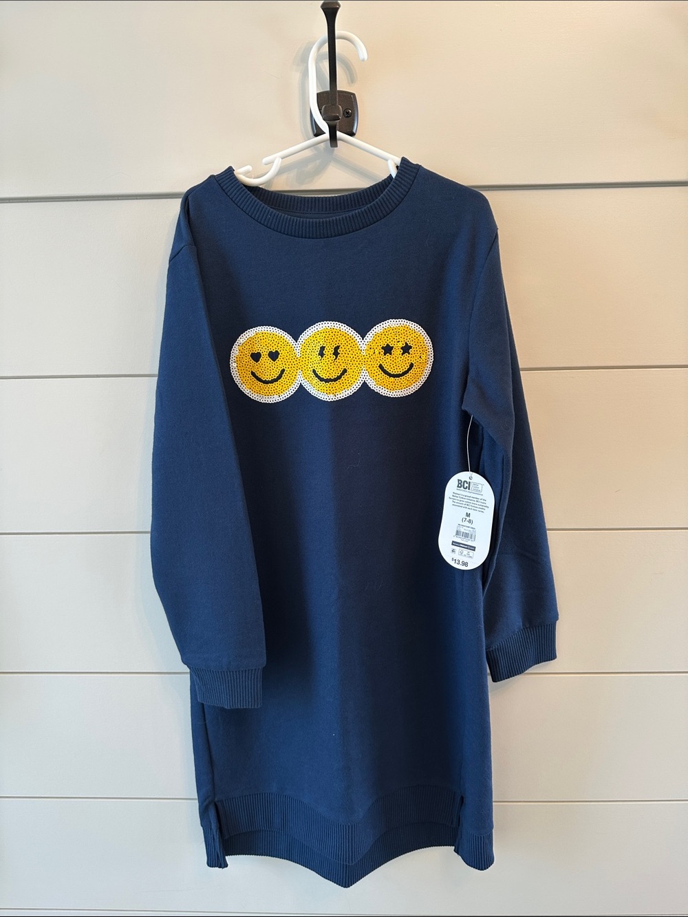 Wonder nation girls sweatshirt dress size 7/8 NWT